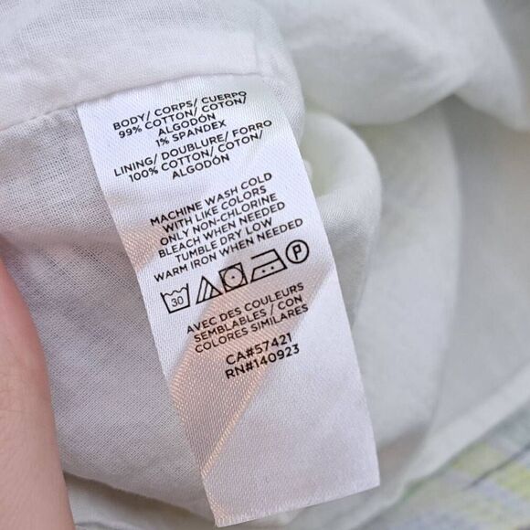 LOFT Women's Plaid Ruffle V-Back Shell Blouse size Small - Picture 8 of 9